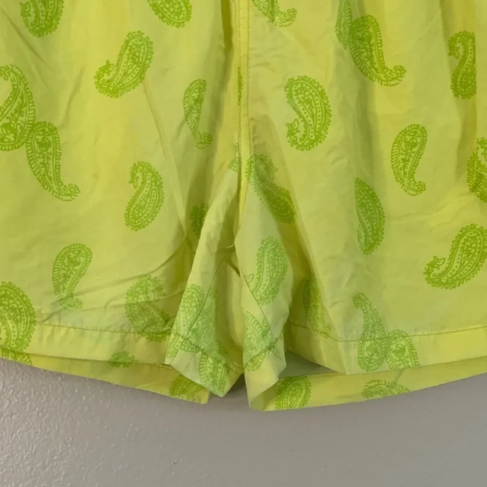 Zara Bright Yellow Paisley Swim Shorts Mens size medium